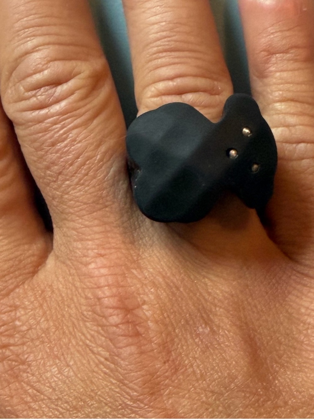 Tous Black Bear Rubber Ring - Size 6